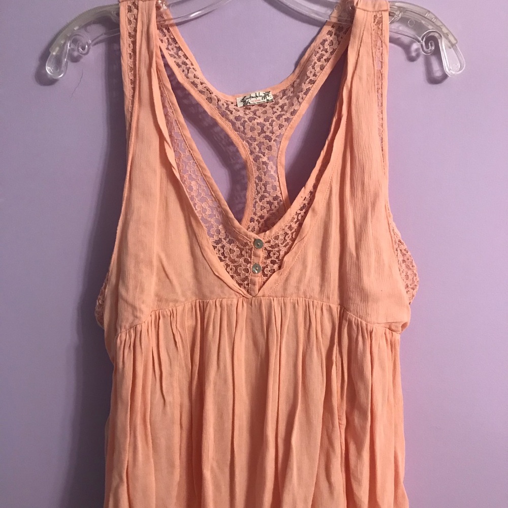 Free People salmon/pink flowy tank top